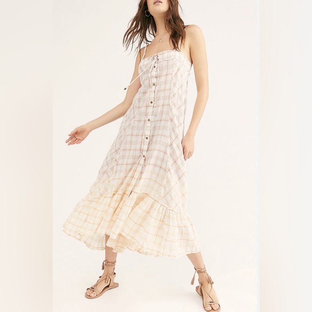 Free People Plaid City Maxi Top/Dress